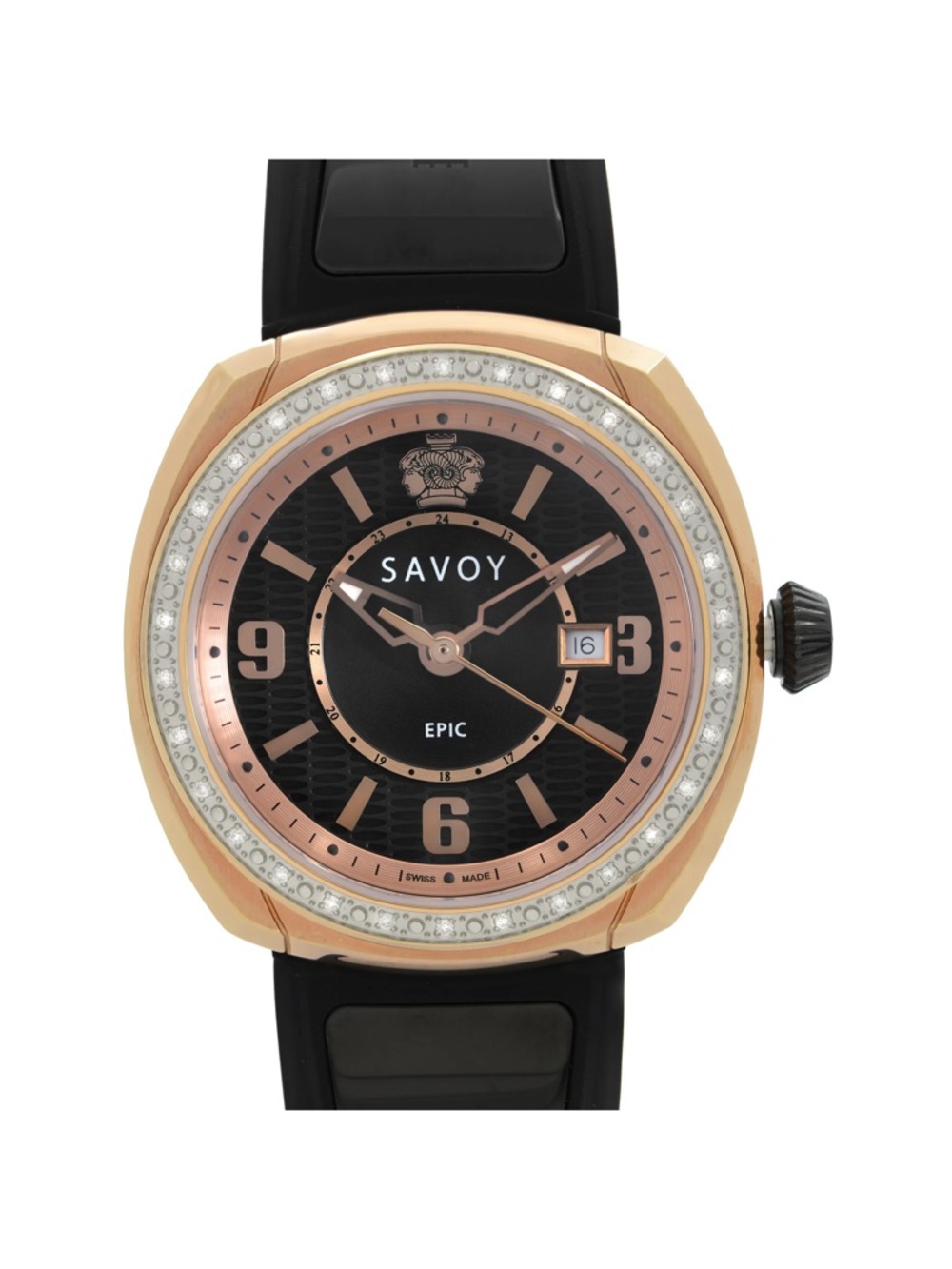 Savoy Epic 36mm Diamond Black Dial Quartz Ladies Watch (Model: G4004J